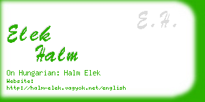 elek halm business card